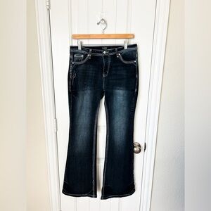 Flamingo Dark Wash Flare Cactus Women’s Denim Jeans Size Large